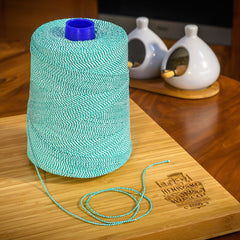 Green/White Elasticated Machine String/Twine Size in 1,904m/kg (800g). From £8.00 per Spool