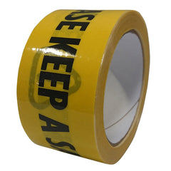 PLEASE KEEP A SAFE DISTANCE' Black/Yellow Tape - 48mm x 33m